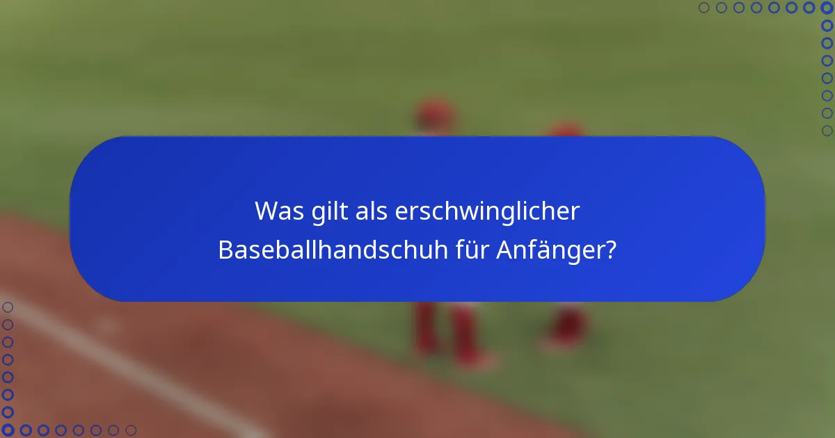 Was gilt als erschwinglicher Baseballhandschuh für Anfänger?