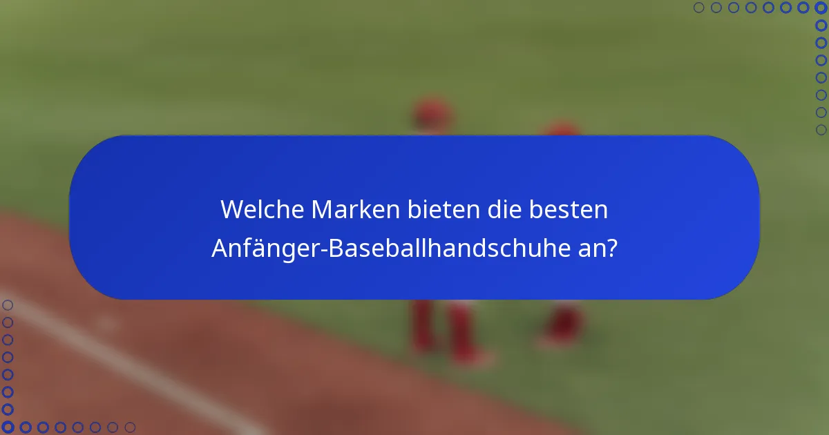 Welche Marken bieten die besten Anfänger-Baseballhandschuhe an?
