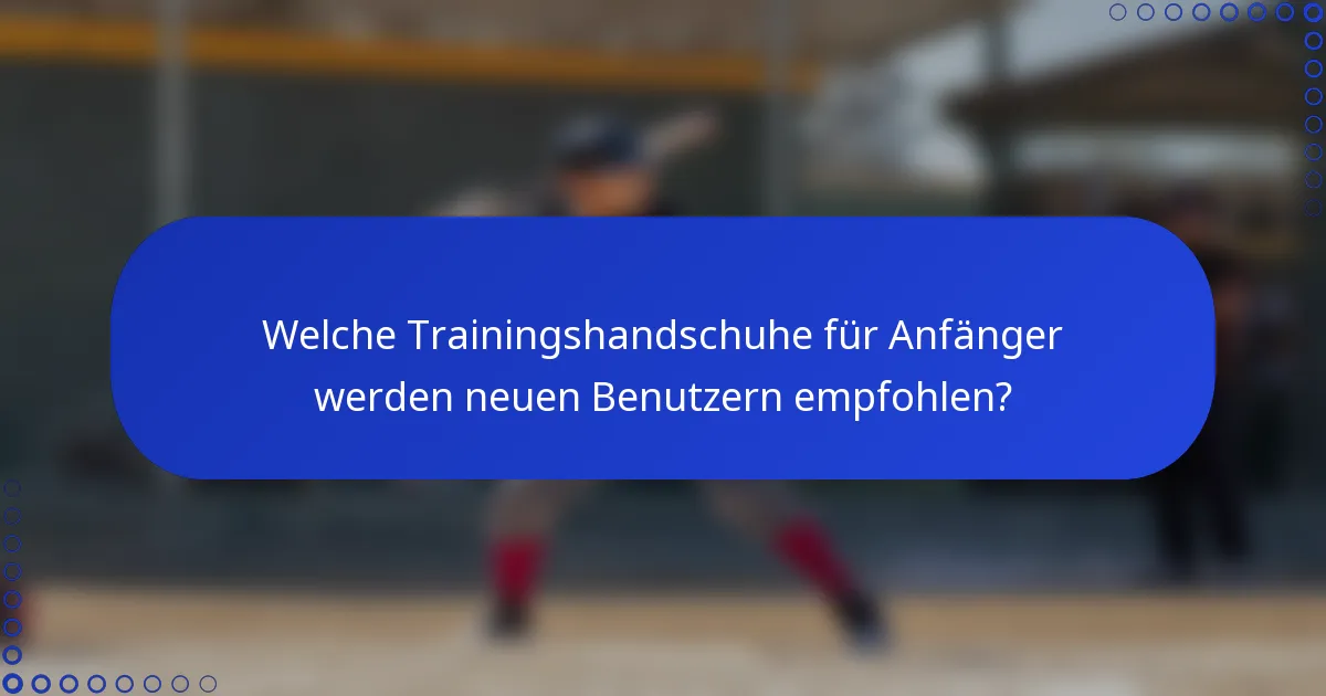 Welche Trainingshandschuhe für Anfänger werden neuen Benutzern empfohlen?