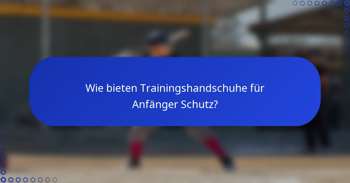 Wie bieten Trainingshandschuhe für Anfänger Schutz?