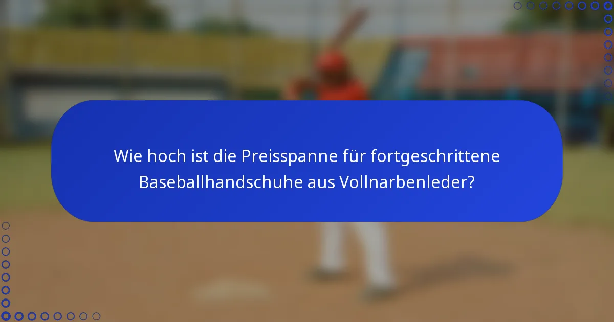 Wie hoch ist die Preisspanne für fortgeschrittene Baseballhandschuhe aus Vollnarbenleder?